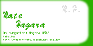 mate hagara business card